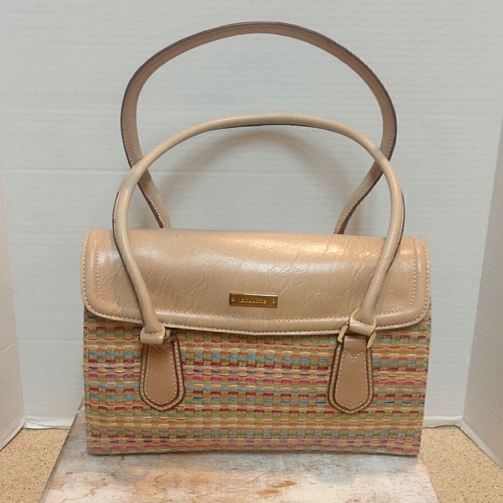 New LIZ Beige Weaved Purse